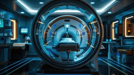 Obraz premium Modern MRI Machine in High-Tech Hospital