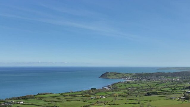 Buzzards flying high in the Glens of County Antrim Northern Ireland