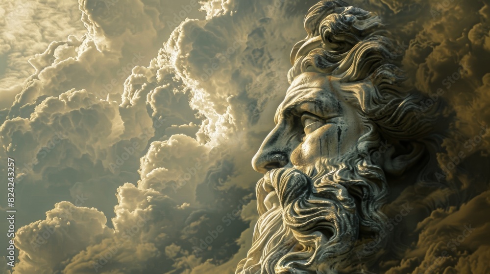 Aufkleber a mythical being seemingly cast upon the sky its form enhanced by the magnifying effect of the cloud