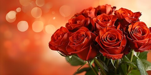 Elegant Touch: Vibrant Red Roses Bouquet. Concept Romantic Photoshoot, Bold Floral Arrangements