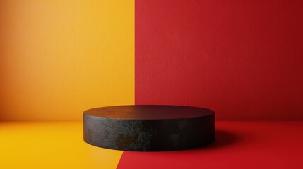 Abstract Black Pedestal on Colorful Background