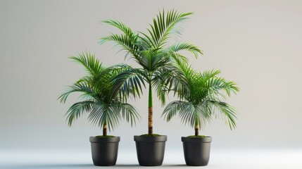 Small palm trees in a pot