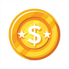 Obraz premium coin icon, dollar sign icon gold. solid icon, Editable stroke. vector illustration.