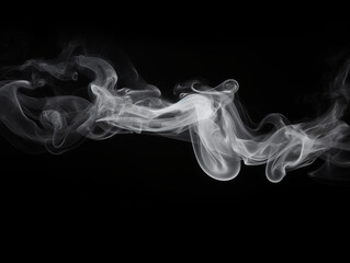 White smoke on black background