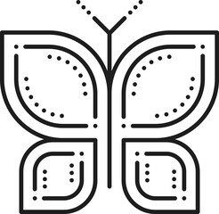 Insect, butterfly simple abstract outline icon