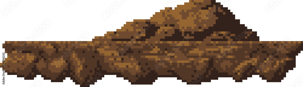 Poster rocky level scene platform for pixel game