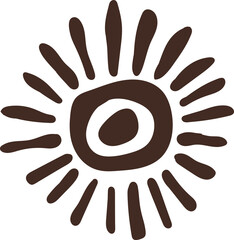 Sun cave painting, anthropology caveman art