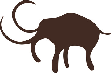 Mammoth cave painting, ancient caveman drawing