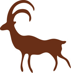Goat cave painting, anthropology rock artwork