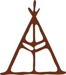 Tipi cave painting, anthropology stone artwork