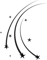 Shooting stars, flying meteors tail silhouette © Vector Tradition