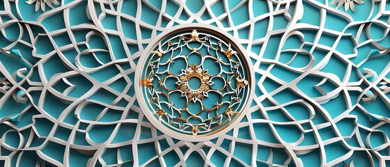 Ornate 3D Islamic Pattern Vector Art with Intricate Geometric Designs