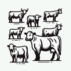 Fototapeta premium eid adha holy month islam Brahman cattle cartoon vector element