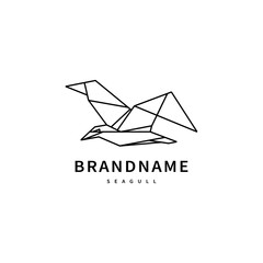 Obraz premium geometric seagull logo design illustration 3