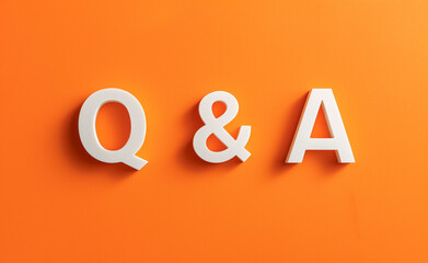 Q&A text on orange background