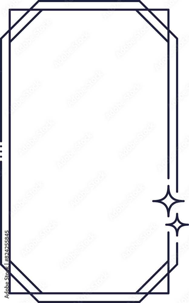 Poster minimal line frame border of rectangle and stars