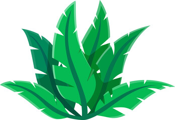 Jungle plant, dinosaur era prehistoric foliage © Vector Tradition