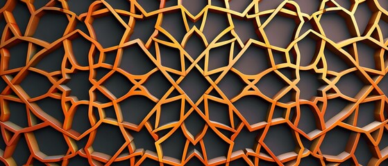 Intricate 3D Islamic Pattern Vector Art with Geometric Designs and Ornate Details