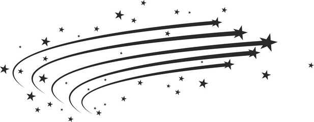 Shooting star, Christmas starburst, comet trail © Vector Tradition