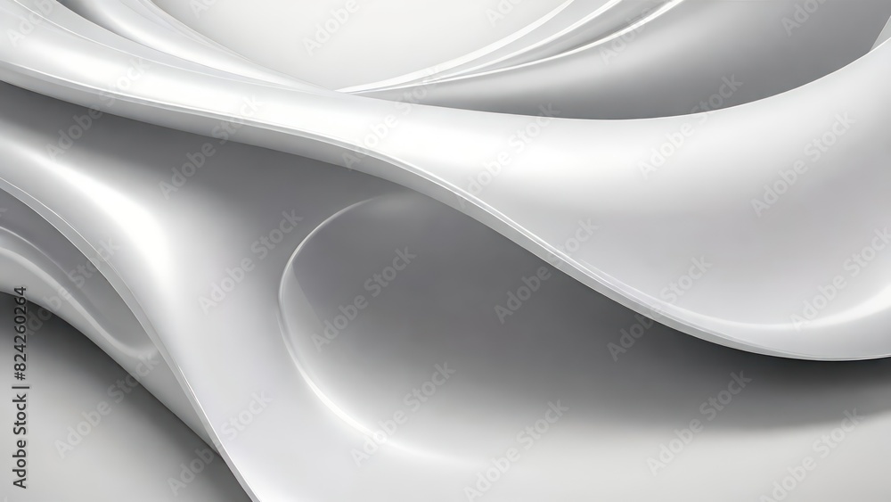 Aufkleber Soft and smooth textured 3d effect gray wavy curved lines abstract background.