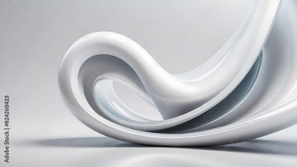 Aufkleber Soft and smooth textured 3d effect gray wavy curved lines abstract background.