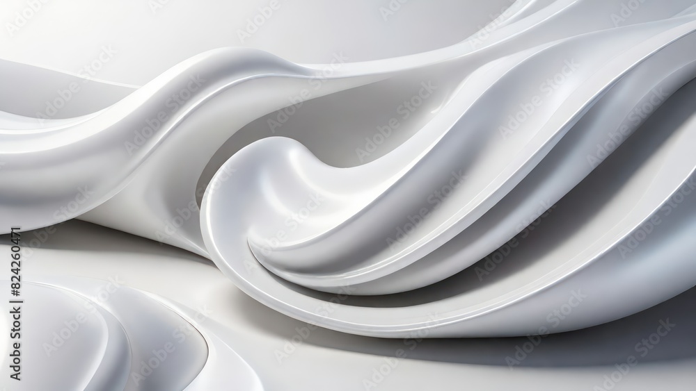 Aufkleber soft and smooth textured 3d effect gray wavy curved lines abstract background.