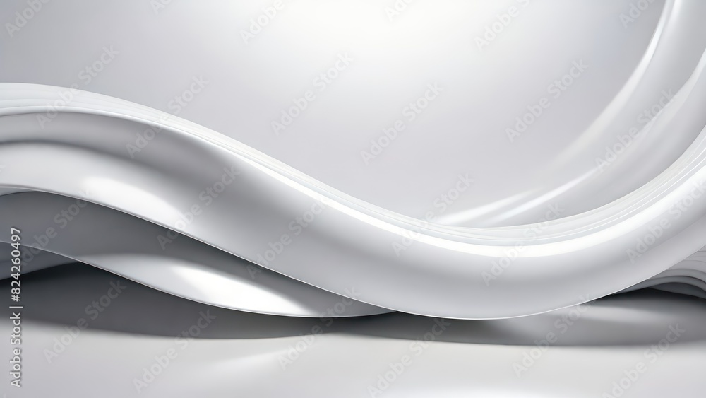 Aufkleber Soft and smooth textured 3d effect gray wavy curved lines abstract background.