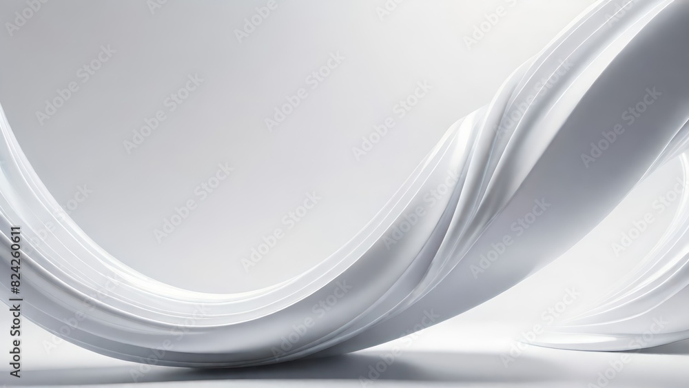 Aufkleber Soft and smooth textured 3d effect gray wavy curved lines abstract background.
