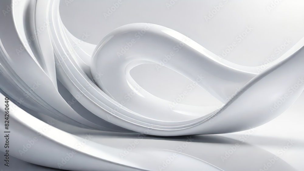 Aufkleber Soft and smooth textured 3d effect gray wavy curved lines abstract background.