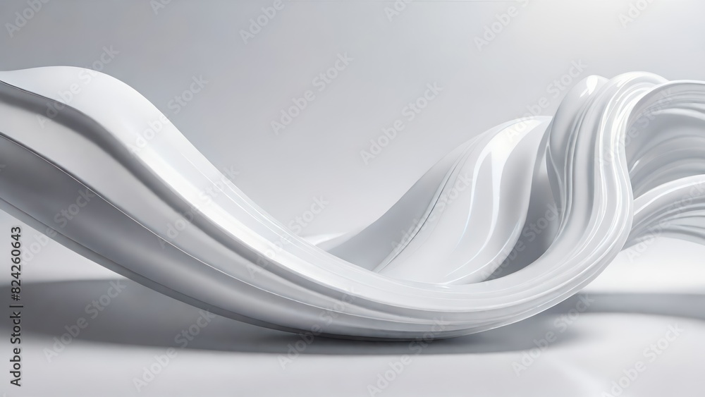 Poster soft and smooth textured 3d effect gray wavy curved lines abstract background.