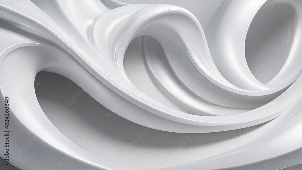 Aufkleber Soft and smooth textured 3d effect gray wavy curved lines abstract background.