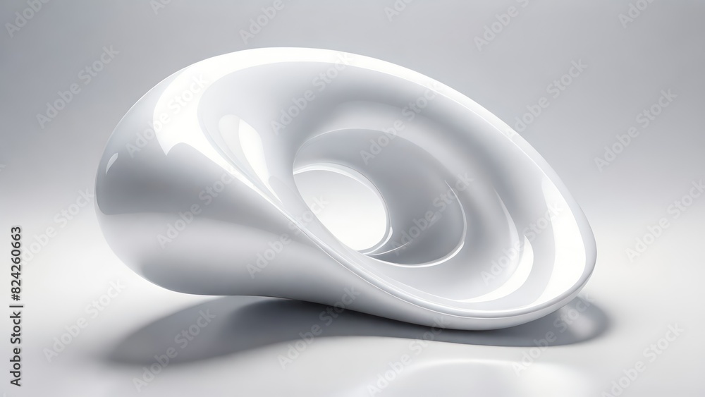 Aufkleber Soft and smooth textured 3d effect gray wavy curved lines abstract background.