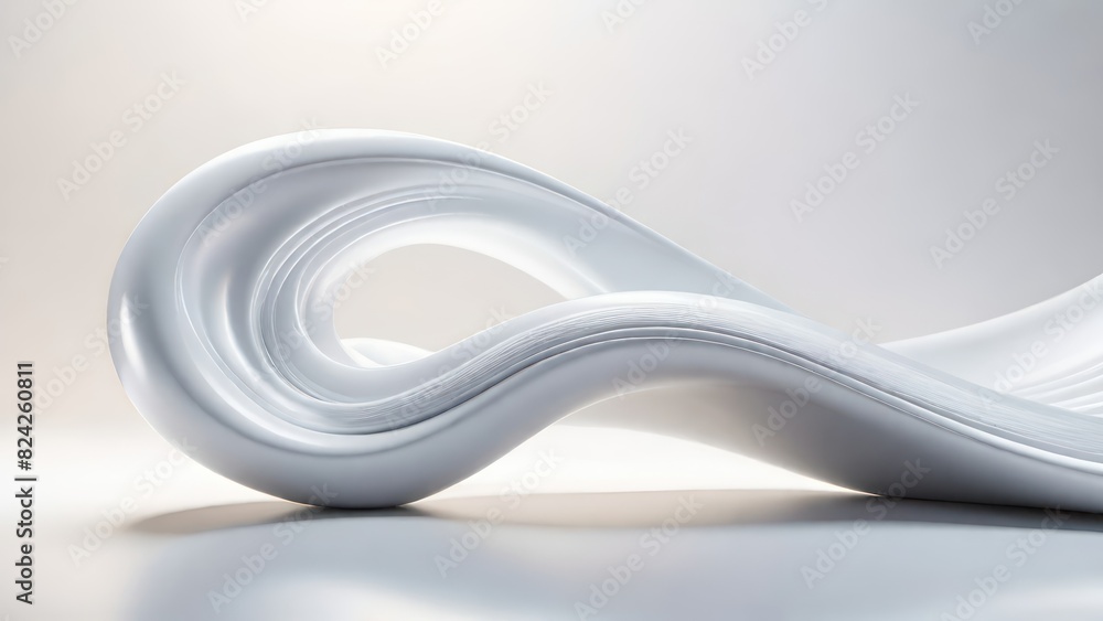 Poster soft and smooth textured 3d effect gray wavy curved lines abstract background.