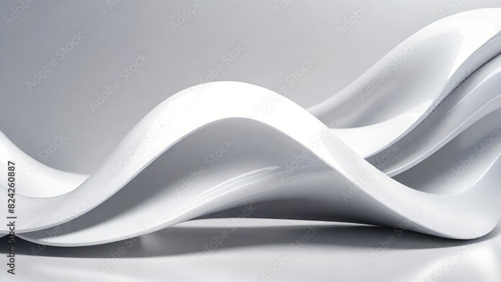 Poster soft and smooth textured 3d effect gray wavy curved lines abstract background.