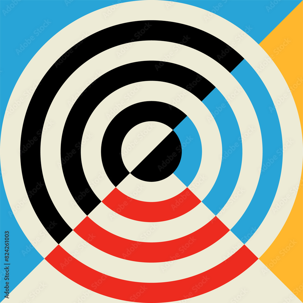 Poster abstract, colorful modern pattern block or shape