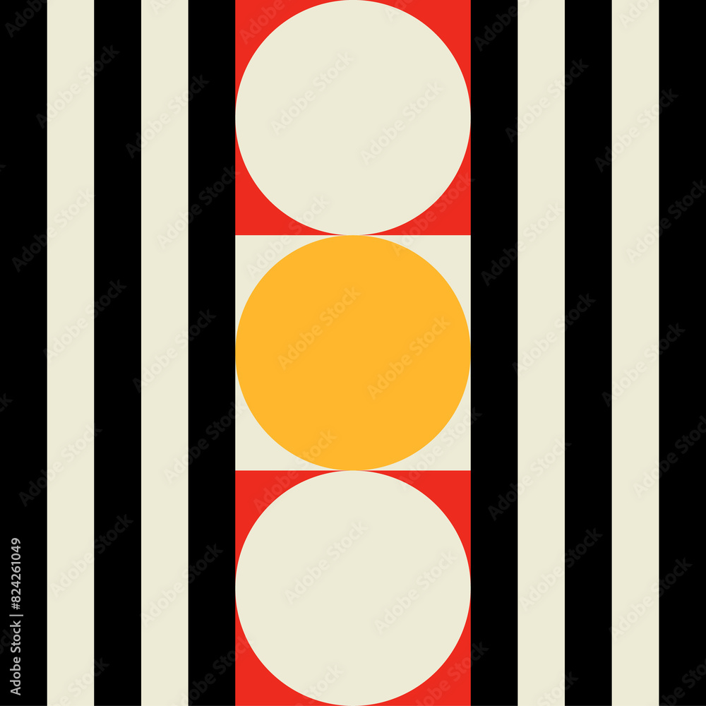 Poster graphic, colorful modern pattern block or element