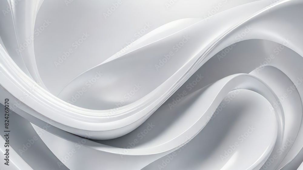 Aufkleber soft and smooth textured 3d effect gray wavy curved lines abstract background.