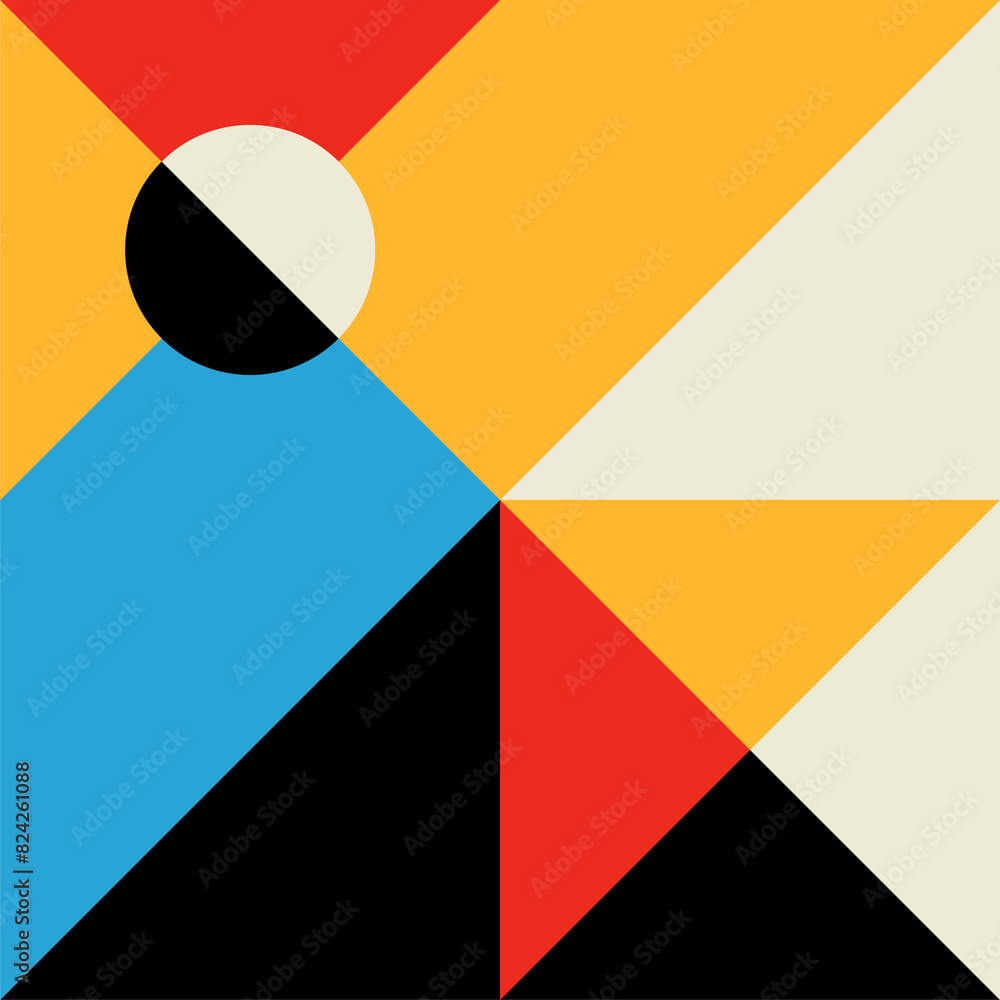 Poster Geometric, colorful modern pattern block or shape
