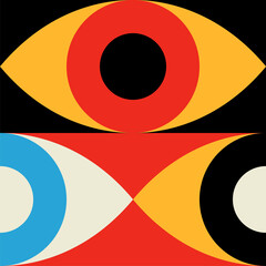 Geometric, colorful modern pattern element