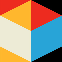 Graphic, colorful modern pattern block or element