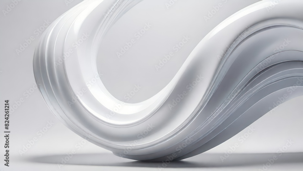 Aufkleber Soft and smooth textured 3d effect gray wavy curved lines abstract background.