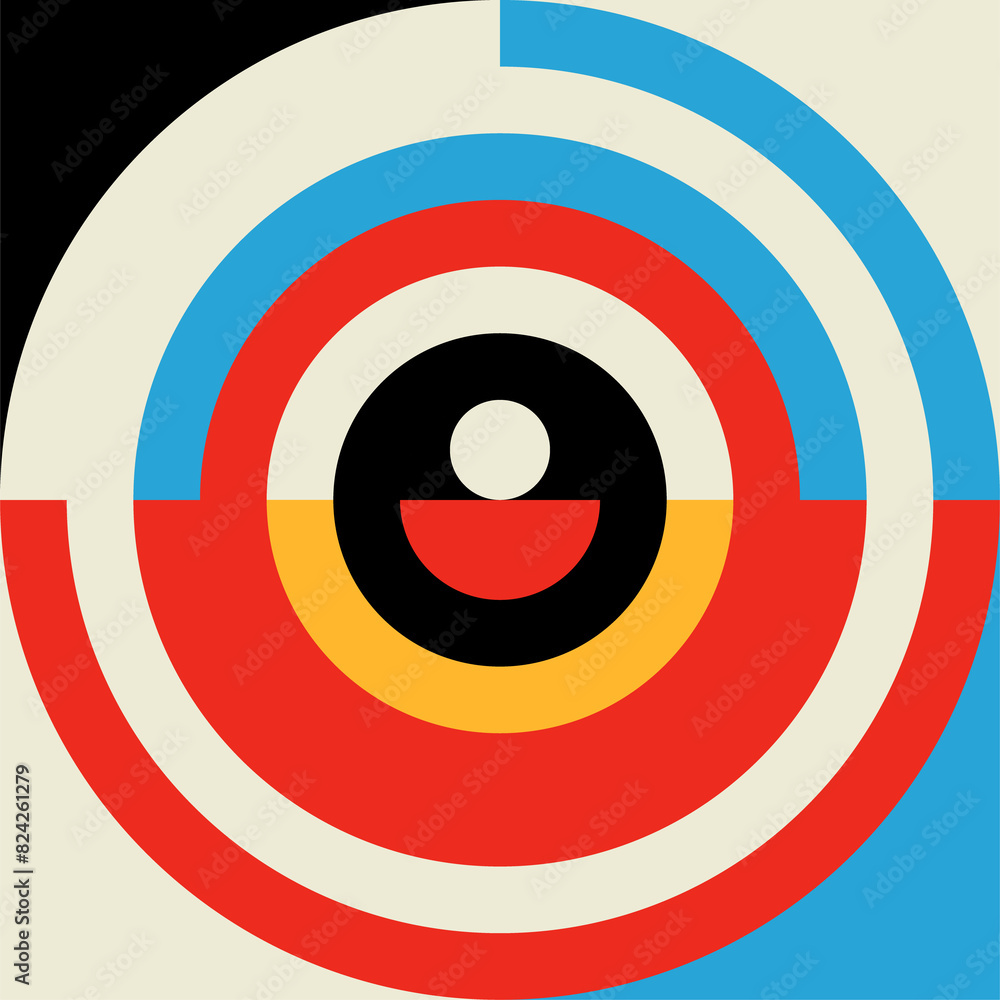 Poster Colorful, abstract modern pattern shape or block