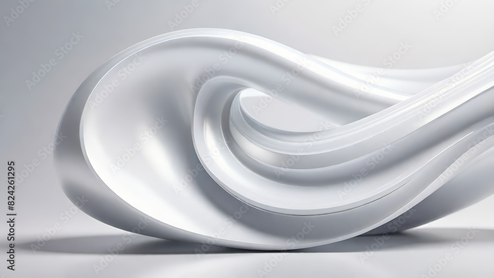 Poster soft and smooth textured 3d effect gray wavy curved lines abstract background.