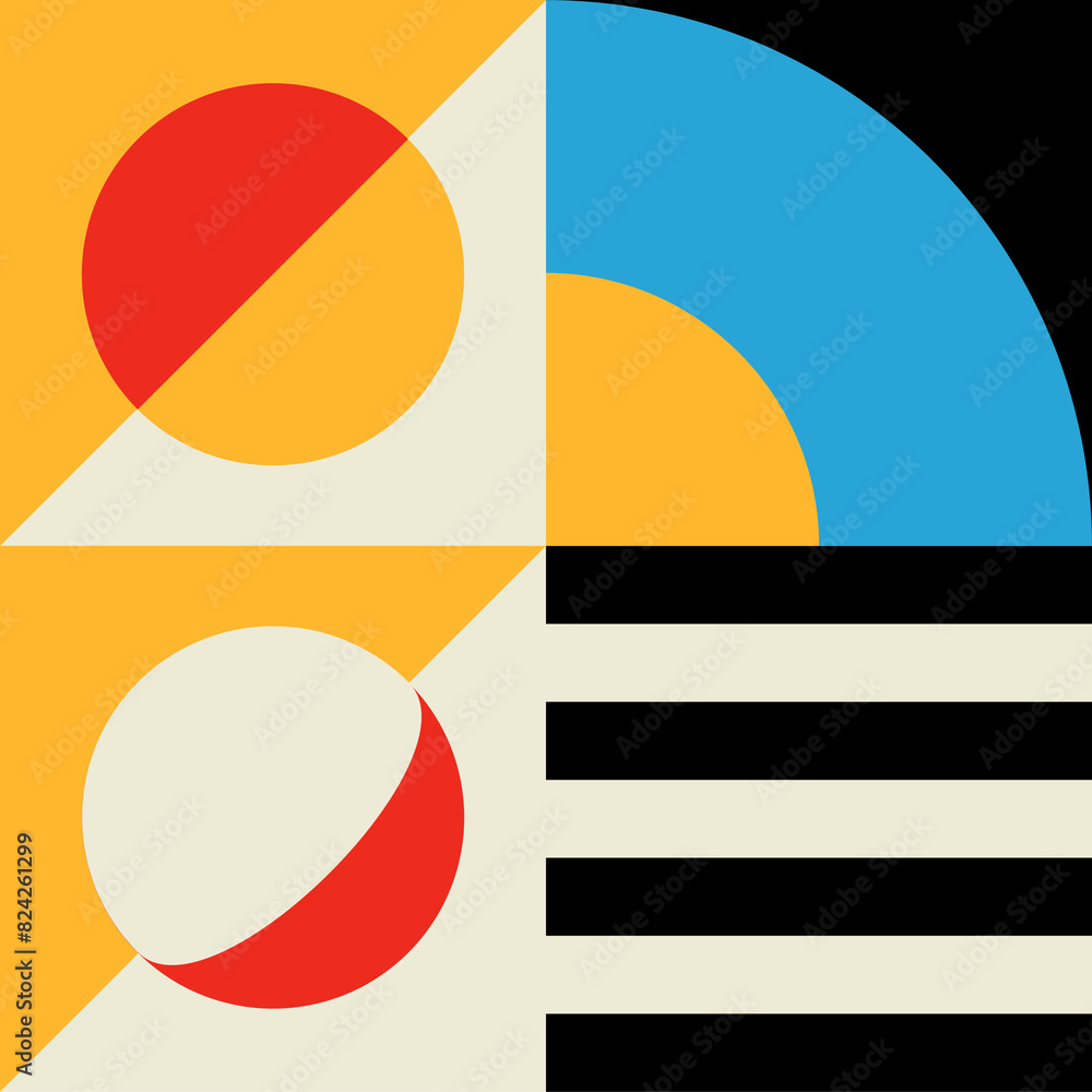 Poster colorful, graphic modern pattern shape or element
