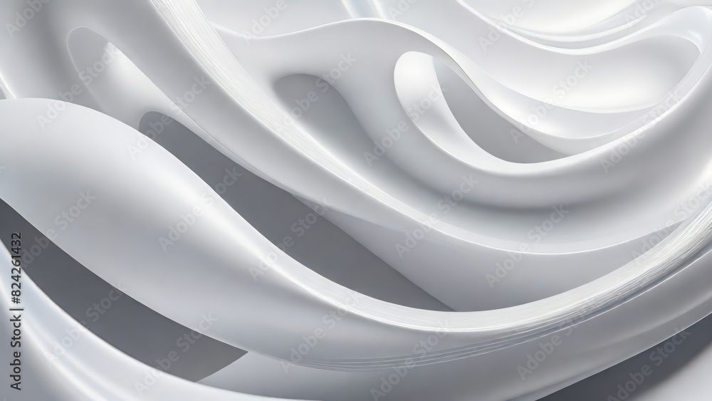 Aufkleber soft and smooth textured 3d effect gray wavy curved lines abstract background.