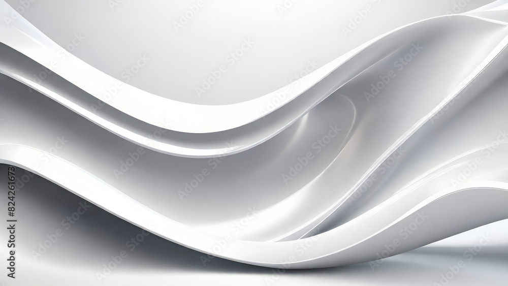 Aufkleber Soft and smooth textured 3d effect gray wavy curved lines abstract background.
