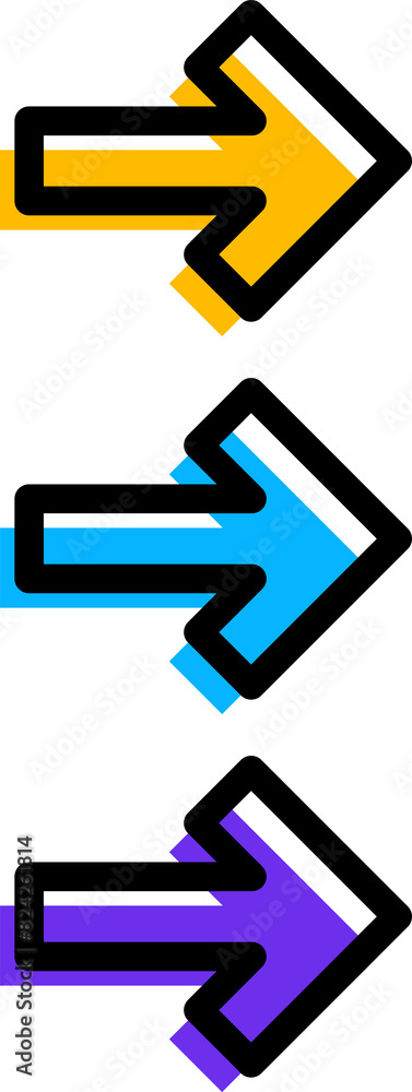Poster geometric memphis arrow shape or graphic form