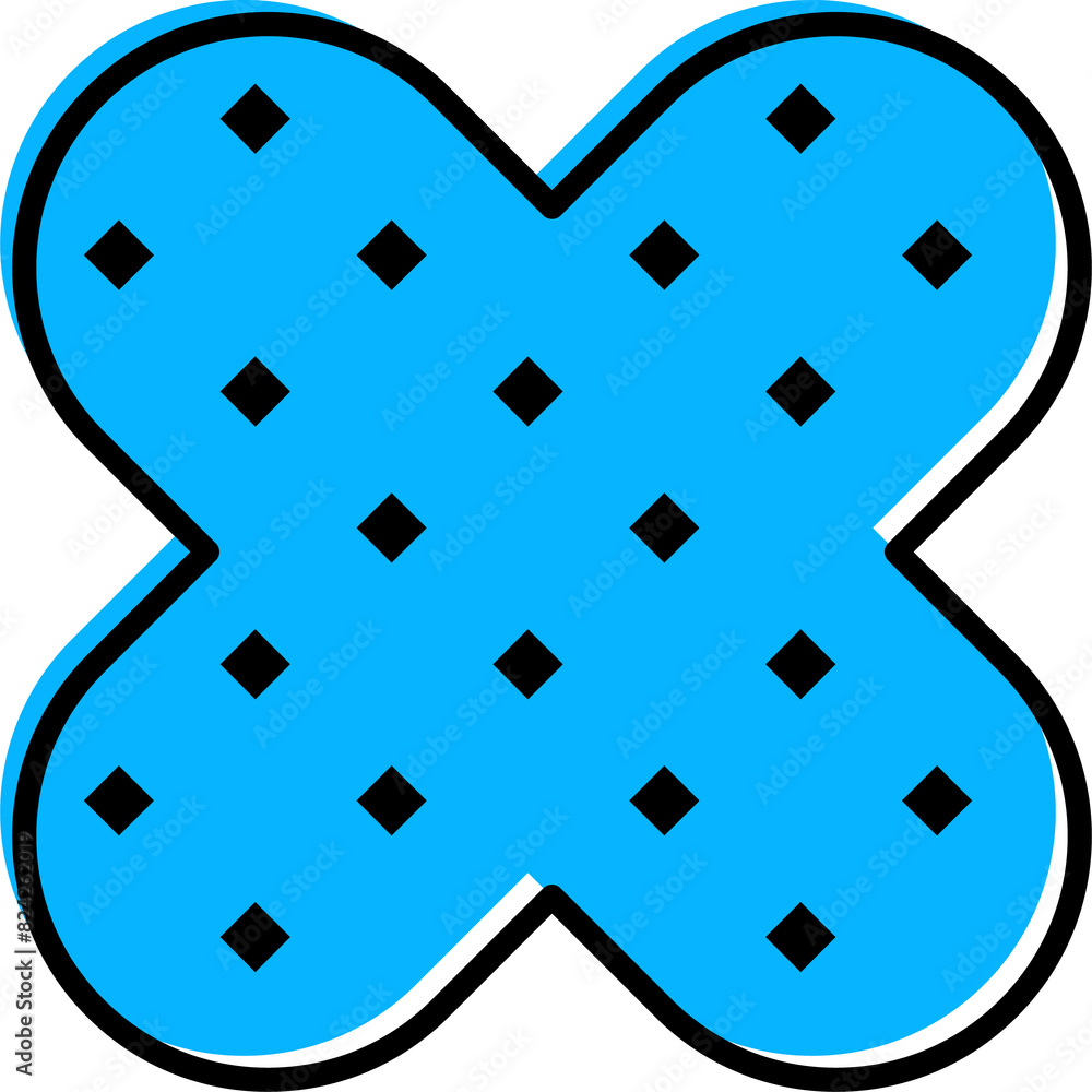 Poster abstract geometric memphis shape, cross with dots