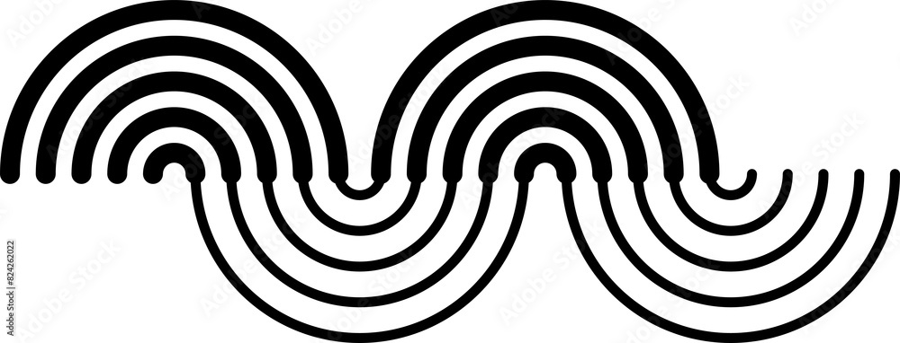 Poster abstract geometric memphis shape multi-linear wave