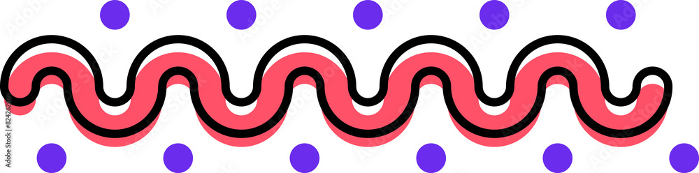 Poster abstract geometric memphis shape wave with dots
